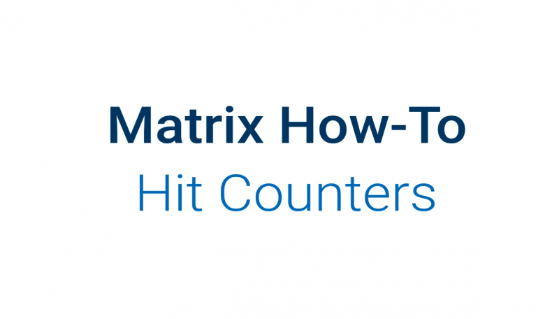 Hit Counters in Matrix - Matrix