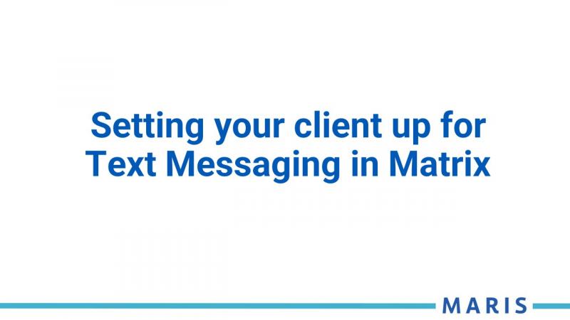 Setting your client up for Text Messaging in Matrix - Matrix