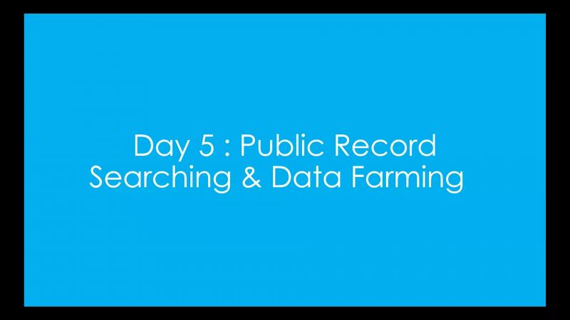 Public Record Searching and Data Farming - Getting Started in Matrix